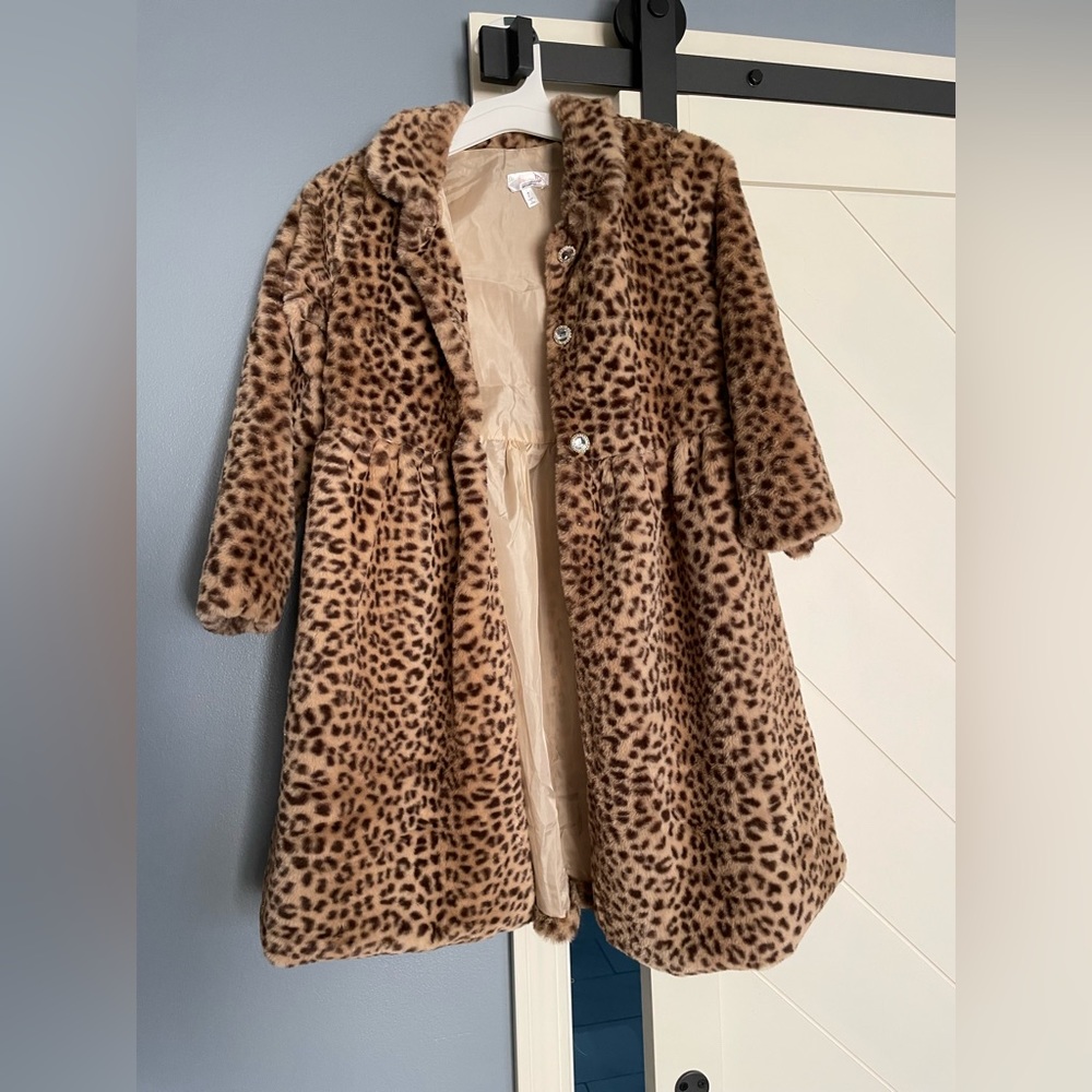 Girls leopard swing jacket